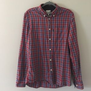 Men’s WESC button down plaid shirt